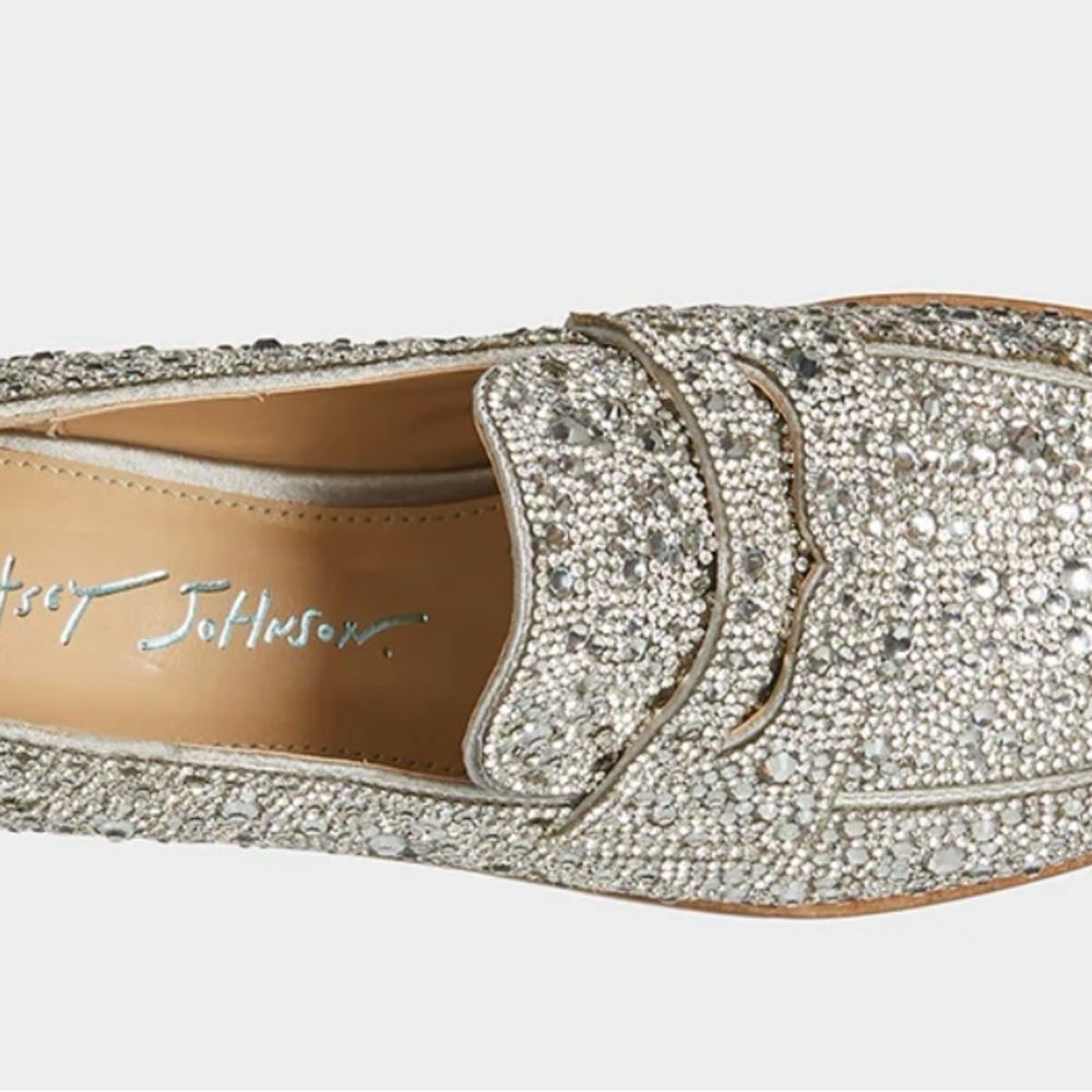 Betsey Johnson Sparkling Silver Loafers size 7.5 - Picture 12 of 13